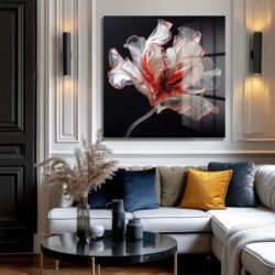 Kırmızı Ateş Çiçeği Modern Cam Tablo - Glazella Özel Koleksiyon Duvar Dekoru Kırmızı Ateş Çiçeği Modern Cam Tablo - Glazella Özel Koleksiyon Dekoratif Cam Tablo