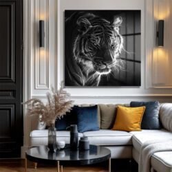 Elektrik Etkili Kaplan Gözleri Modern Cam Tablo Duvar Dekoru Elektrik Etkili Kaplan Gözleri Modern Cam Tablo Dekoratif Cam Tablo