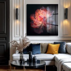 Ethereal Işıltılı Şakayık Cam Tablo - Modern Duvar Sanatı Duvar Dekoru Ethereal Işıltılı Şakayık Cam Tablo - Modern Duvar Sanatı Dekoratif Cam Tablo