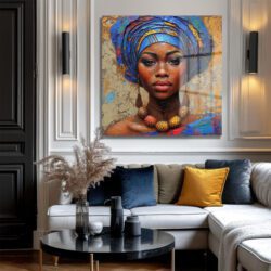 Sanatsal Afrika Kadını Cam Tablo - Glazella Duvar Dekoru Duvar Dekoru Sanatsal Afrika Kadını Cam Tablo - Glazella Duvar Dekoru Dekoratif Cam Tablo