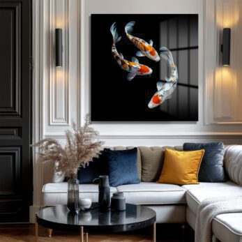 Uyumlu Koi Balıkları Cam Tablo – Feng Shui ve Zarafet - Glazella Uyumlu Koi Balıkları Cam Tablo – Feng Shui ve Zarafet - Glazella