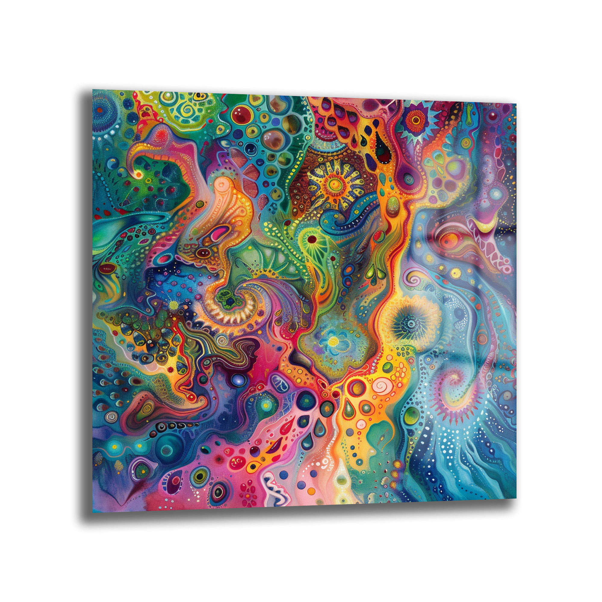 Ruhun Dansı: Canlı Renklerle Psychedelic Soyut Cam Tablo - Glazella Ruhun Dansı: Canlı Renklerle Psychedelic Soyut Cam Tablo - Glazella
