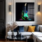 Elektro Gitar Sanat Cam Tablo - Rock Ruhunu Yansıt Duvar Dekoru Elektro Gitar Sanat Cam Tablo - Rock Ruhunu Yansıt Dekoratif Cam Tablo