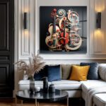 Dinamik Müzik Ritimleri Soyut Sanat Cam Tablo Duvar Dekoru Dinamik Müzik Ritimleri Soyut Sanat Cam Tablo Dekoratif Cam Tablo
