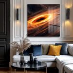 Kozmik Enerji Spiral Cam Tablo Duvar Dekoru Kozmik Enerji Spiral Cam Tablo Dekoratif Cam Tablo