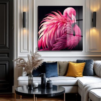 Büyüleyici Pembe Flamingo Cam Tablo - Glazella Özel Koleksiyon - Glazella Büyüleyici Pembe Flamingo Cam Tablo - Glazella Özel Koleksiyon - Glazella