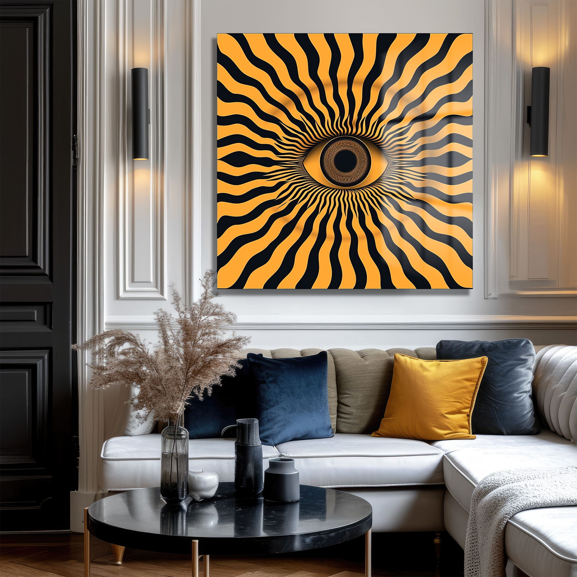 Hipnotik Göz Optik İllüzyon Cam Tablo - Glazella Hipnotik Göz Optik İllüzyon Cam Tablo - Glazella