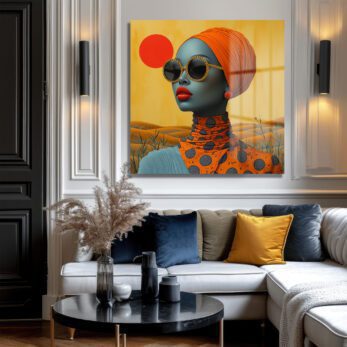 Gizemli Bakışlar: Afro Chic Modern Sanat Cam Tablo - Glazella Gizemli Bakışlar: Afro Chic Modern Sanat Cam Tablo - Glazella