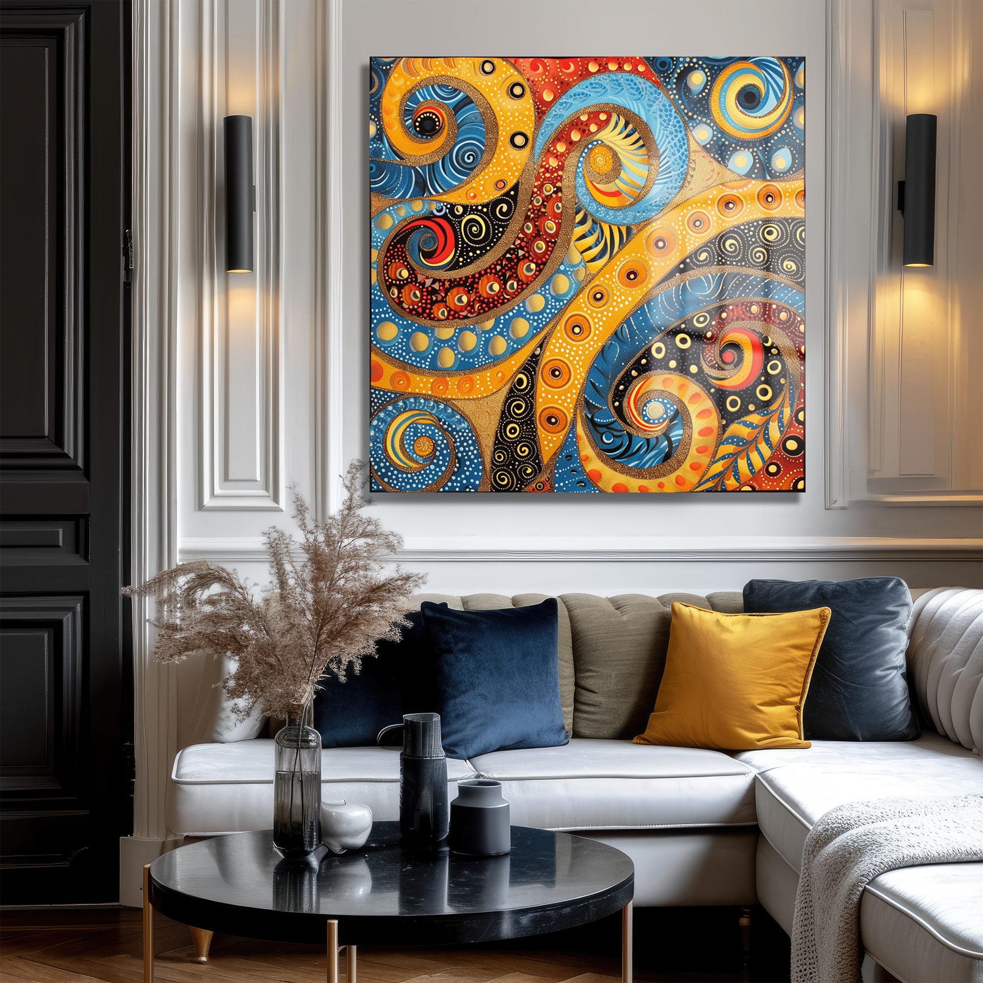 Büyüleyici Spiral Akış Soyut Tasarım Cam Tablo Duvar Dekoru Büyüleyici Spiral Akış Soyut Tasarım Cam Tablo - Görsel 3