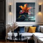 Eterik Işıltılı Cam Çiçek Cam Tablo: Modern Sanatın Büyüsü Duvar Dekoru Eterik Işıltılı Cam Çiçek Cam Tablo: Modern Sanatın Büyüsü Dekoratif Cam Tablo