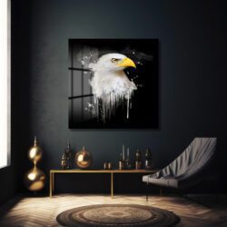 Yırtıcı Kartal Sanatı Modern Cam Tablo Duvar Dekoru Yırtıcı Kartal Sanatı Modern Cam Tablo Dekoratif Cam Tablo