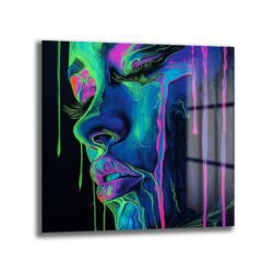 Neon Işıltılı Duygusal Akışkan Cam Tablo - Glazella