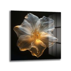 Ethereal Işık Çiçeği Cam Tablo - Glazella Özel Koleksiyon - Glazella