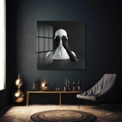 Siyah Beyaz Minimalist Duygusallık Cam Tablo Duvar Dekoru Siyah Beyaz Minimalist Duygusallık Cam Tablo Dekoratif Cam Tablo