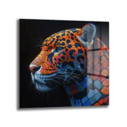 Vahşi Rüyalar: Mozaik Jaguar Cam Tablo - Glazella Vahşi Rüyalar: Mozaik Jaguar Cam Tablo - Glazella