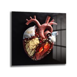 Anatomik Kalp Sanatı Cam Tablo - Yaşamın Ritmini Evine Taşı - Glazella Anatomik Kalp Sanatı Cam Tablo - Yaşamın Ritmini Evine Taşı - Glazella