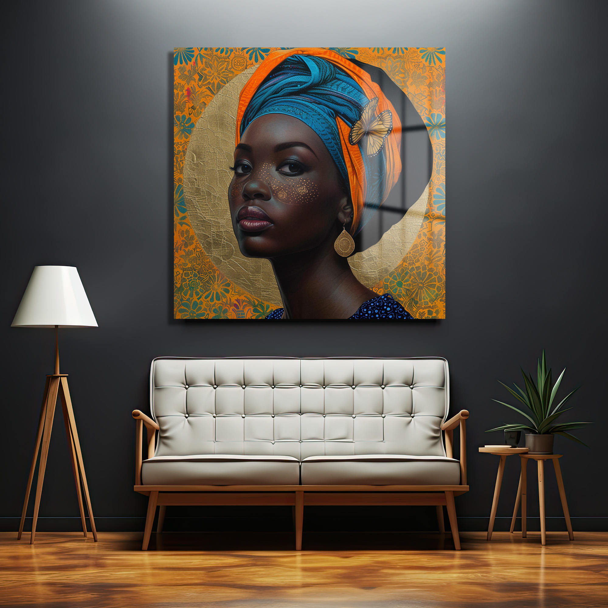 Vibrant Afrika Kadını Portresi Cam Tablo Duvar Dekoru Vibrant Afrika Kadını Portresi Cam Tablo - Görsel 2