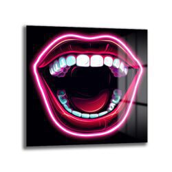 Neon Dudaklar Pop Art Cam Tablo - Enerjik Duvar Sanatı - Glazella Neon Dudaklar Pop Art Cam Tablo - Enerjik Duvar Sanatı - Glazella