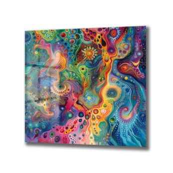 Ruhun Dansı: Canlı Renklerle Psychedelic Soyut Cam Tablo - Glazella Ruhun Dansı: Canlı Renklerle Psychedelic Soyut Cam Tablo - Glazella