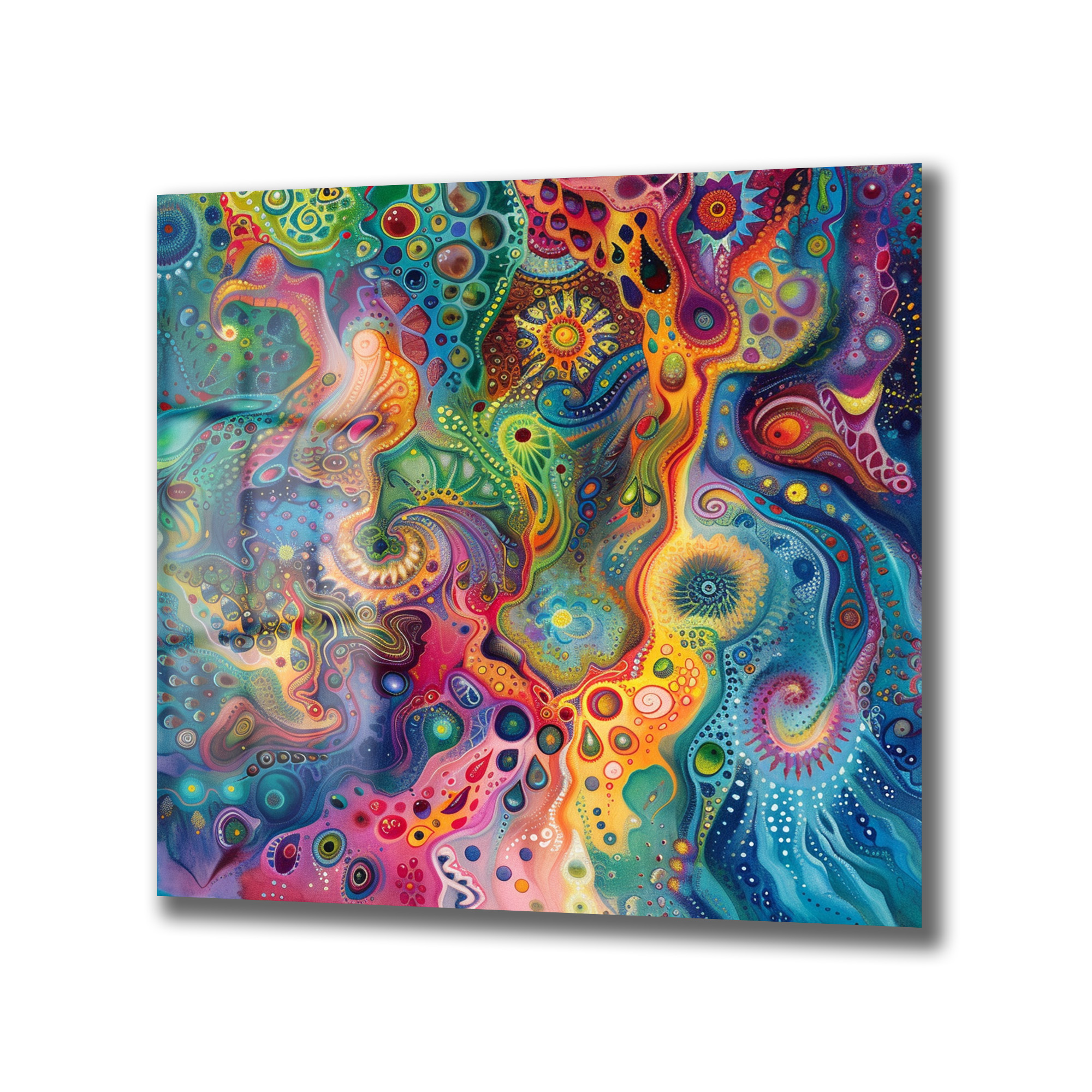 Ruhun Dansı: Canlı Renklerle Psychedelic Soyut Cam Tablo - Glazella Ruhun Dansı: Canlı Renklerle Psychedelic Soyut Cam Tablo - Glazella