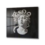 Medusa'nın Gizemi Temperli Cam Tablo Dekoratif Cam Tablo