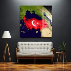 Türkiye Haritası ve Bayrağı Temalı Premium Cam Tablo Duvar Dekoru Türkiye Haritası ve Bayrağı Temalı Premium Cam Tablo Dekoratif Cam Tablo