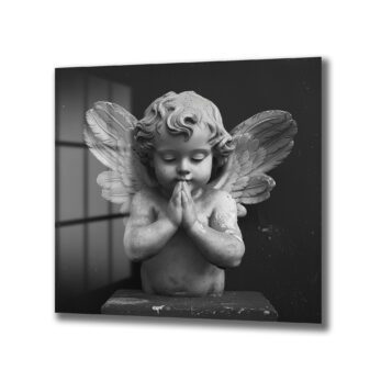 Huzurlu Cherub Cam Tablo - Manevi Dokunuşla Ev Dekorasyonu - Glazella Huzurlu Cherub Cam Tablo - Manevi Dokunuşla Ev Dekorasyonu - Glazella