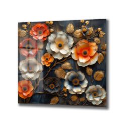 Zarif Çiçek Buketi Cam Tablo - Modern Duvar Sanatı Duvar Dekoru Zarif Çiçek Buketi Cam Tablo - Modern Duvar Sanatı Dekoratif Cam Tablo