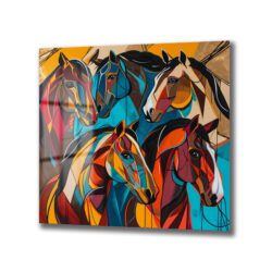 Dinamik Atlar Soyut Sanat Cam Tablo Duvar Dekoru Dinamik Atlar Soyut Sanat Cam Tablo Dekoratif Cam Tablo