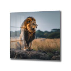 Aslanın Heybeti: Safari Ruhu Cam Tablo Duvar Dekoru Aslanın Heybeti: Safari Ruhu Cam Tablo Dekoratif Cam Tablo