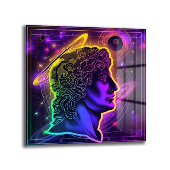 Kozmik David Neon Sanat Modern Cam Tablo - Glazella