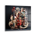 Dinamik Müzik Ritimleri Soyut Sanat Cam Tablo - Glazella