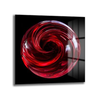 Kızıl Girdap Enerjisi Modern Cam Tablo - Glazella