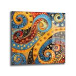 Büyüleyici Spiral Akış Soyut Tasarım Cam Tablo - Glazella Büyüleyici Spiral Akış Soyut Tasarım Cam Tablo - Glazella