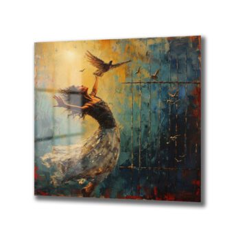 Özgürlük Dansı Cam Tablo - Modern Sanat Duvar Dekoru - Glazella