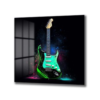 Elektro Gitar Sanat Cam Tablo - Rock Ruhunu Yansıt - Glazella