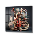 Dinamik Müzik Ritimleri Soyut Sanat Cam Tablo Duvar Dekoru Dinamik Müzik Ritimleri Soyut Sanat Cam Tablo Dekoratif Cam Tablo