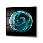 Enerjik Teal Küre Cam Tablo - Modern Soyut Sanat Duvar Dekoru Enerjik Teal Küre Cam Tablo - Modern Soyut Sanat Dekoratif Cam Tablo