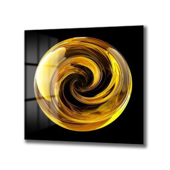 Altın Girdap Modern Cam Tablo: Enerjinin Sanatsal Dansı - Glazella Altın Girdap Modern Cam Tablo: Enerjinin Sanatsal Dansı - Glazella