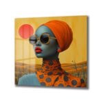 Gizemli Bakışlar: Afro Chic Modern Sanat Cam Tablo Duvar Dekoru Gizemli Bakışlar: Afro Chic Modern Sanat Cam Tablo Dekoratif Cam Tablo