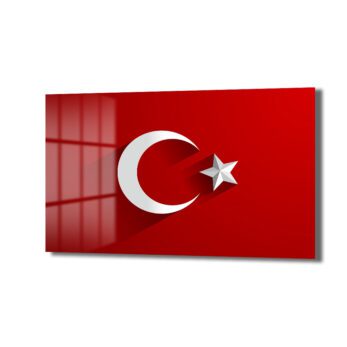Milli Gururun Yansıması: Türk Bayrağı 4mm Temperli Cam Tablo - Glazella