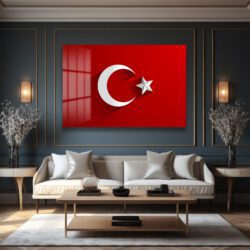 Milli Gururun Yansıması: Türk Bayrağı 4mm Temperli Cam Tablo Duvar Dekoru Milli Gururun Yansıması: Türk Bayrağı 4mm Temperli Cam Tablo Dekoratif Cam Tablo