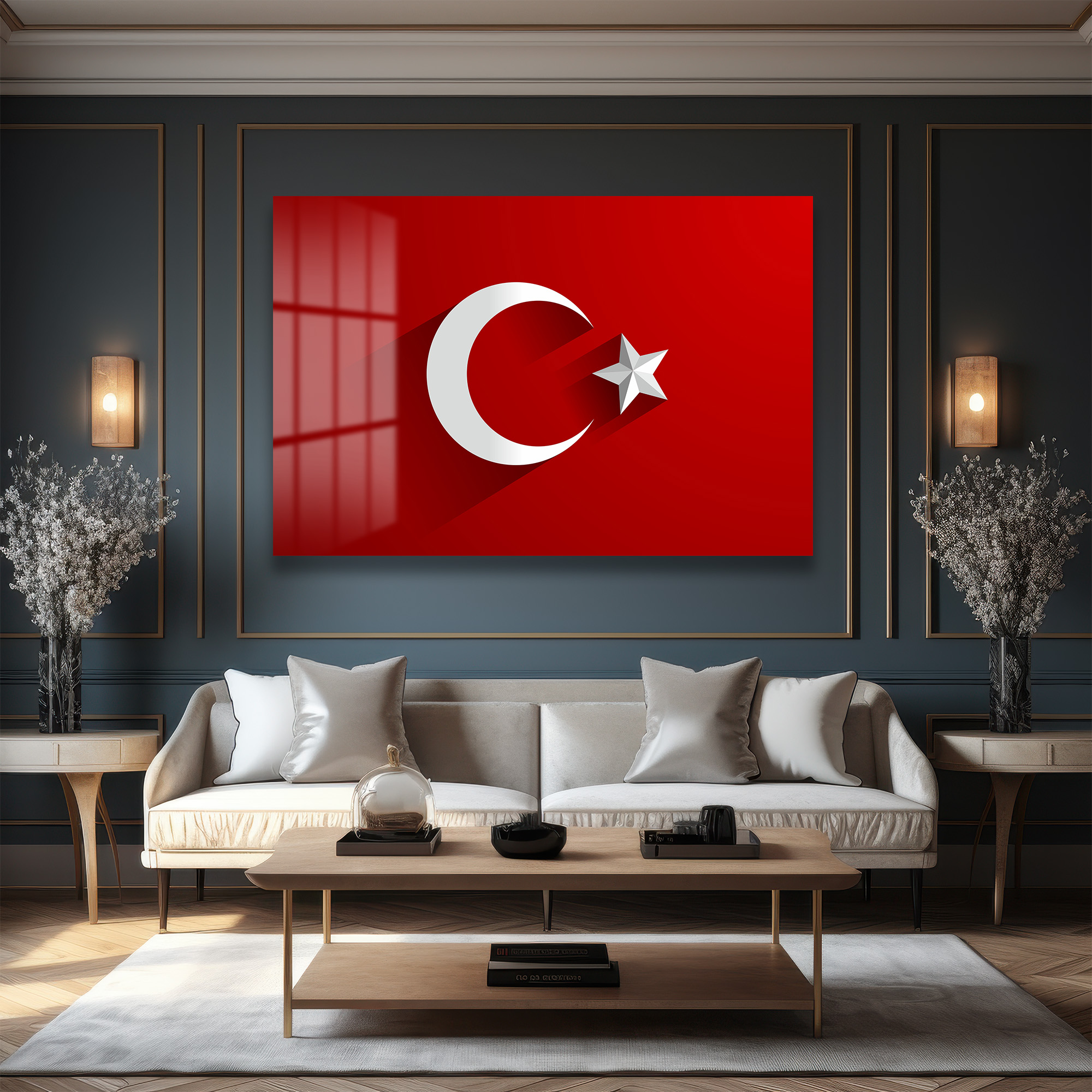 Milli Gururun Yansıması: Türk Bayrağı 4mm Temperli Cam Tablo Duvar Dekoru Milli Gururun Yansıması: Türk Bayrağı 4mm Temperli Cam Tablo - Görsel 2