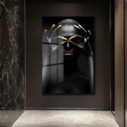 Gizemli Altın Gözler: Modern Sanat Temperli Cam Tablo Duvar Dekoru Gizemli Altın Gözler: Modern Sanat Temperli Cam Tablo Dekoratif Cam Tablo