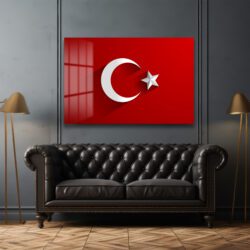 Milli Gururun Yansıması: Türk Bayrağı 4mm Temperli Cam Tablo Duvar Dekoru Milli Gururun Yansıması: Türk Bayrağı 4mm Temperli Cam Tablo Dekoratif Cam Tablo