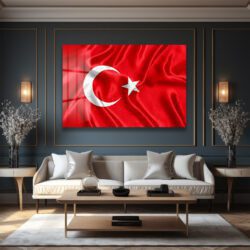 Gurur Veren Dalgalanış: Türk Bayrağı Temalı Temperli Cam Tablo Duvar Dekoru Gurur Veren Dalgalanış: Türk Bayrağı Temalı Temperli Cam Tablo Dekoratif Cam Tablo