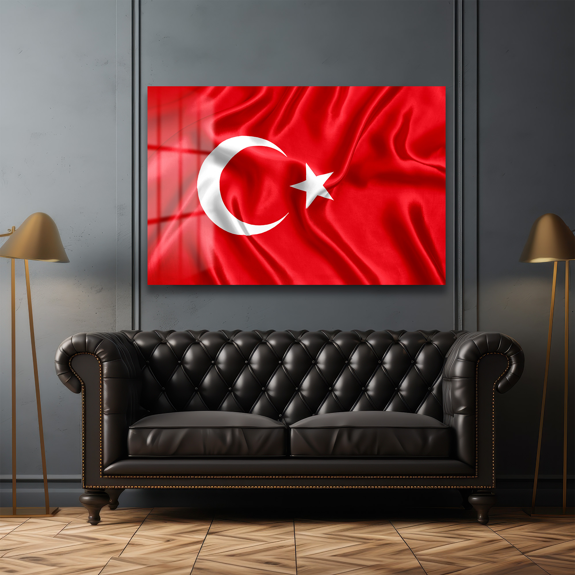 Gurur Veren Dalgalanış: Türk Bayrağı Temalı Temperli Cam Tablo Duvar Dekoru Gurur Veren Dalgalanış: Türk Bayrağı Temalı Temperli Cam Tablo - Görsel 3