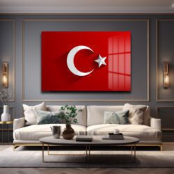 Milli Gururun Yansıması: Türk Bayrağı 4mm Temperli Cam Tablo Duvar Dekoru Milli Gururun Yansıması: Türk Bayrağı 4mm Temperli Cam Tablo Dekoratif Cam Tablo