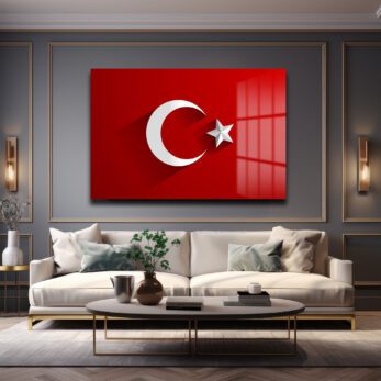 Milli Gururun Yansıması: Türk Bayrağı 4mm Temperli Cam Tablo - Glazella