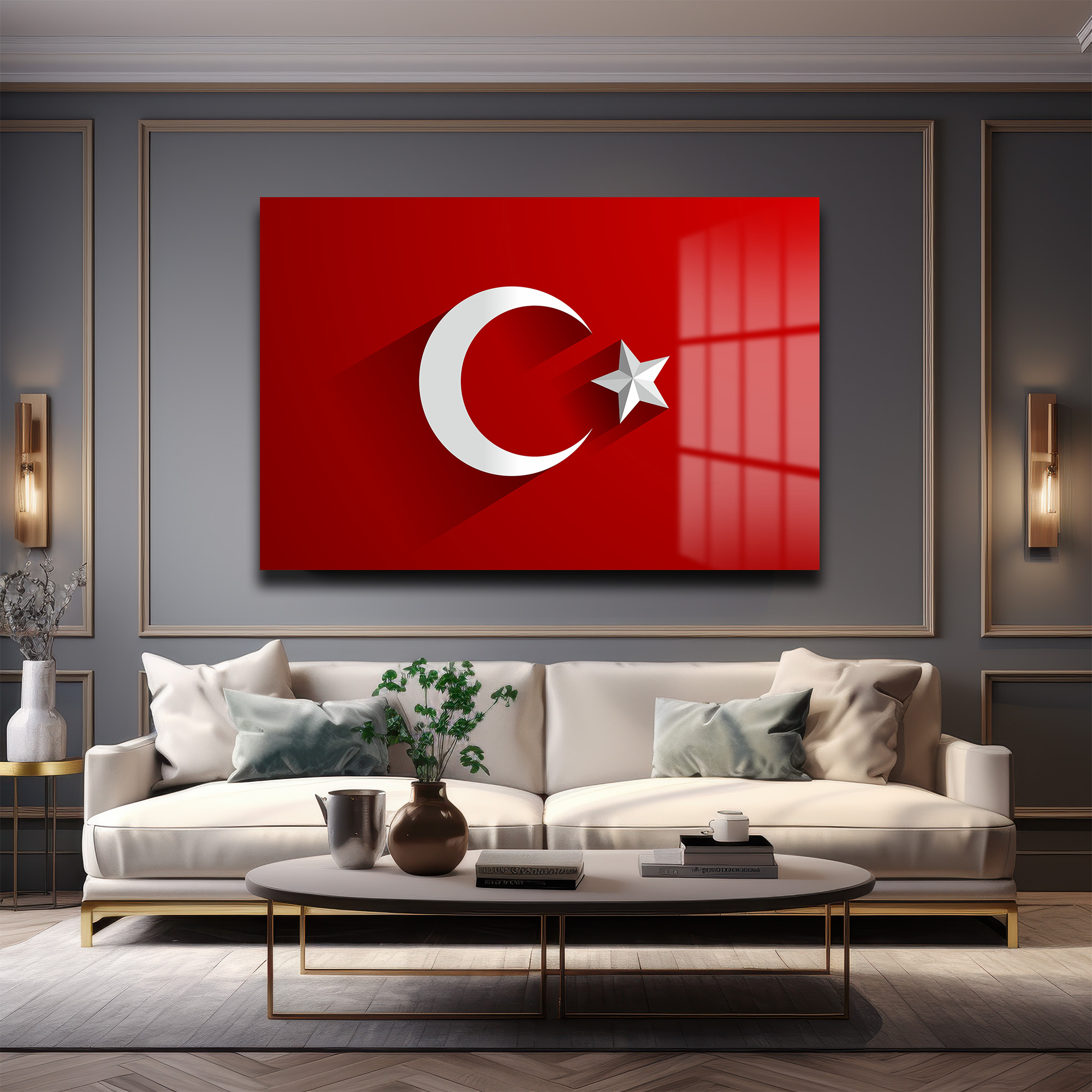 Milli Gururun Yansıması: Türk Bayrağı 4mm Temperli Cam Tablo Duvar Dekoru Milli Gururun Yansıması: Türk Bayrağı 4mm Temperli Cam Tablo - Görsel 4